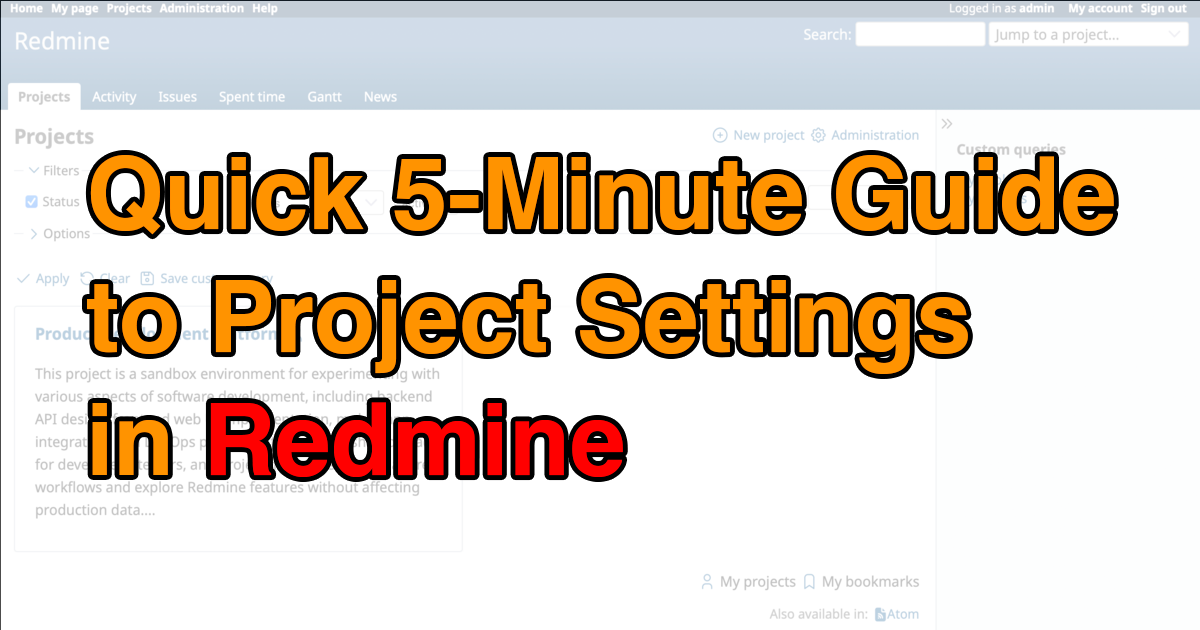 Quick 5-Minute Guide to Project Settings in Redmine