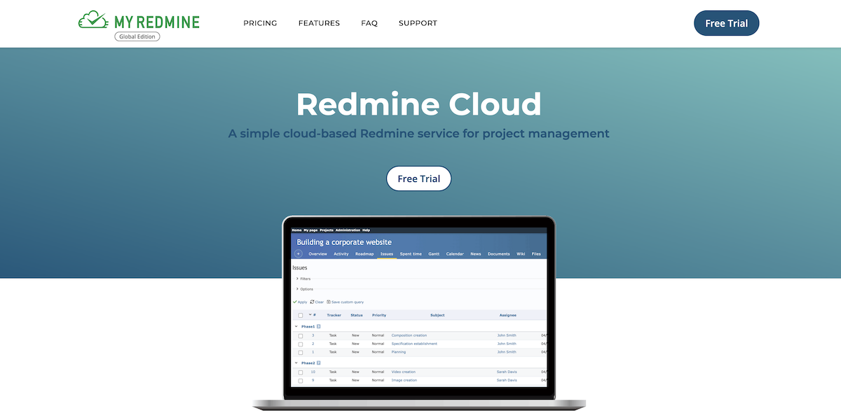 Launch of a Redmine based cloud service: My Redmine Global Edition